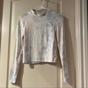 BOGO tie dye turtle neck long sleeve crop top